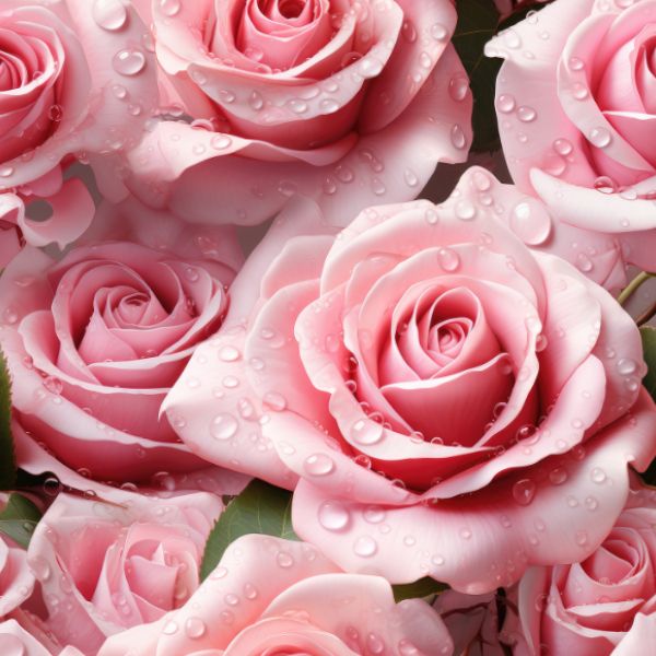 Steppelt ortalion anyag vízálló réteggel a hátoldalán világos rózsaszínű rózsa