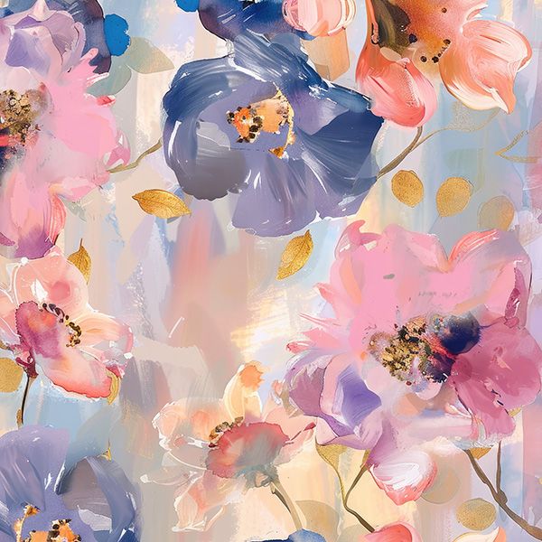 Organza tavaszi virágok festett pasztell