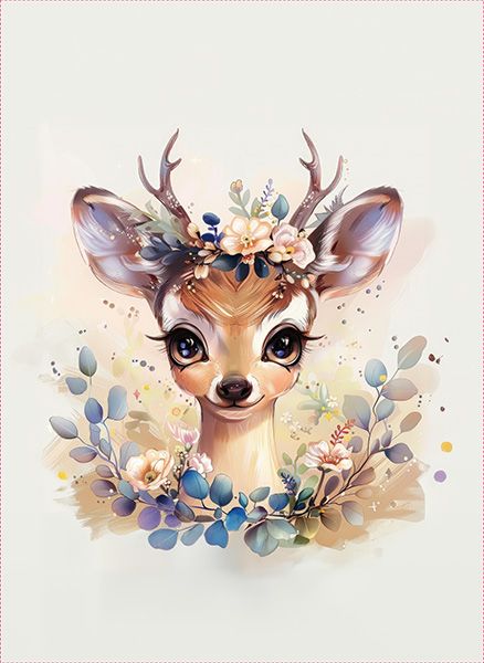 Szabadidő anyag Takoy PANEL flowers deer 50x60