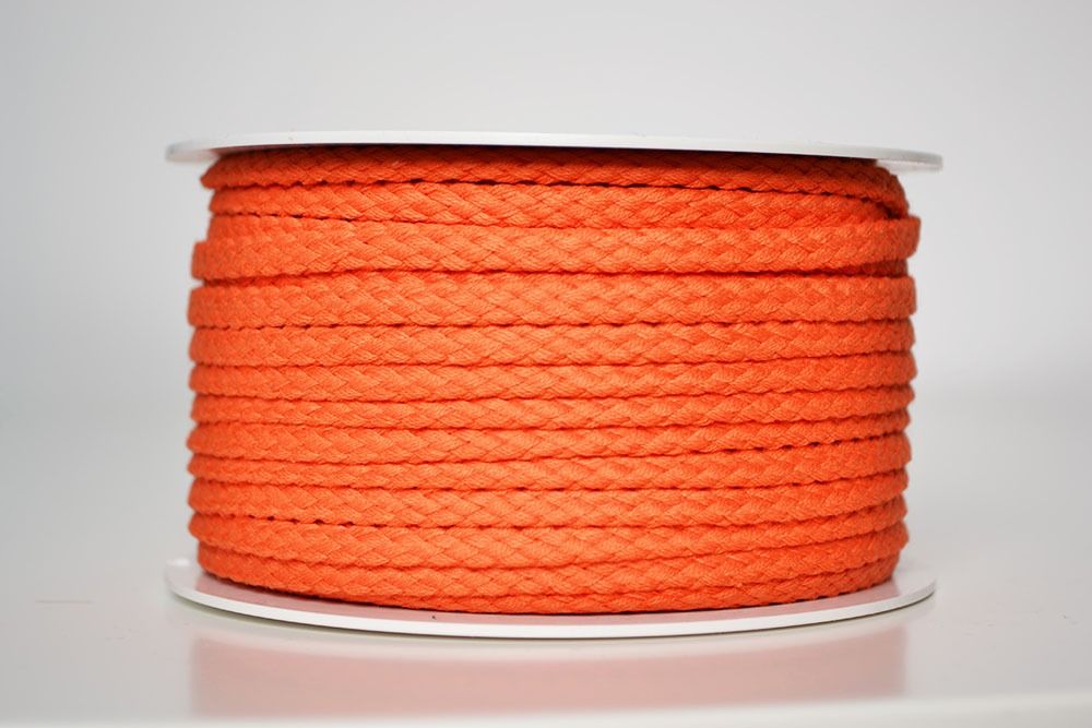 Kötött pamutzsinór -  Narancssárga 5 mm prémium