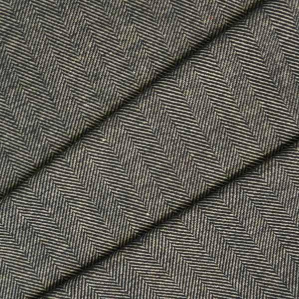 Kabátszövet halszálkás tweed kék-bézs