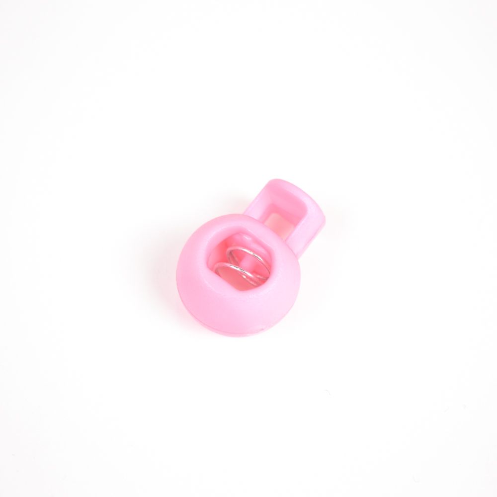 Műanyag rugós zsinórvég golyós 9 mm világos rózsaszín - 10 darabos készlet