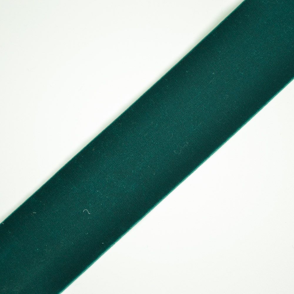 Elasztikus bársony gumiszalag 4 cm smaragdzöld