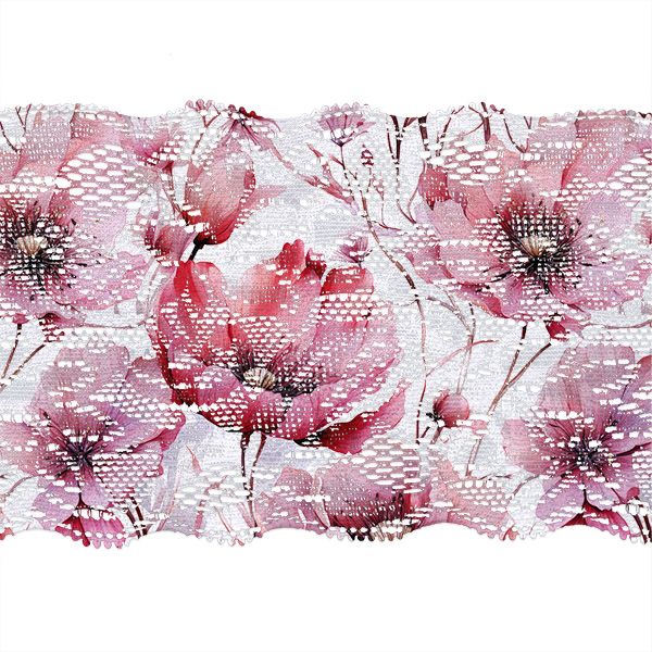 Anyag fürdőruhára és fitnesz ruházatra UV védelemmel virágok Rózsaszín szépség