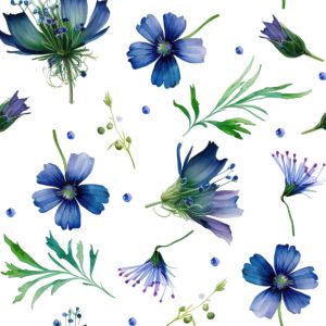 Jersey Takoy kék virágok