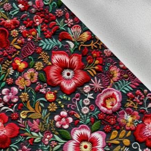 Téli softshel anyag spanyol hímzés nyomtatási minta piros virágok
