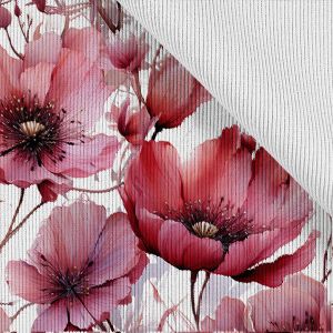 Konfekciós bordás jersey Takoy virágok Rózsaszín szépség