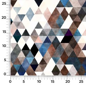 Vízálló poliészter TD/NS mintás - háromszögek kék