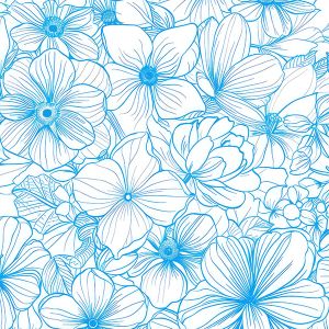 Prémium pamut Takoy kék virágok Emia