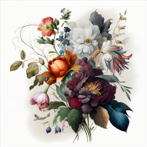 Szabadidő anyag Takoy PANEL illusztrált virágok 75x75 cm