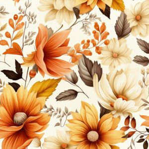 Maradék - Dizájnos műbőr őszi virágok Alia 700g 