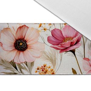 Maradék - Nyomtatott dizájnos bársony gumi 4 cm nyári virágok Romantika