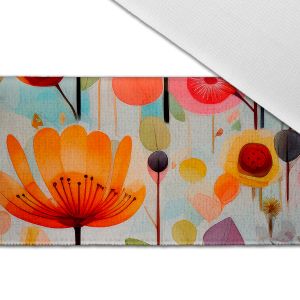 Maradék - Nyomtatott dizájnos bársony gumi 4 cm nyári virágok Extrem