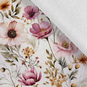 Maradék - Konfekciós bordás jersey Takoy nyári virágok Romantika