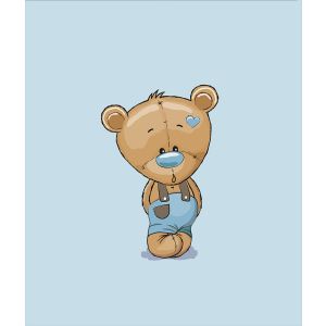 Pamutvászon - prémium PANEL L 60x40 baby bear blue