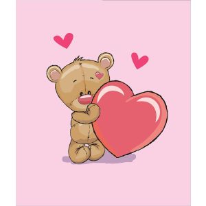 Pamutvászon - prémium PANEL XL 85x100 baby bear pink
