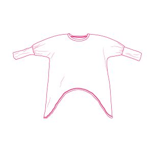 PDF szabásminta - Női jersey tunika Asymetry
