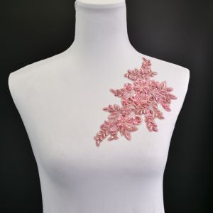 Ruha applikáció virágcsokor fáradt rózsaszín - bal oldal
