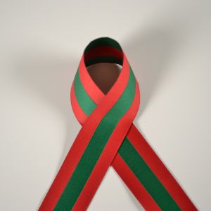 Kétoldalas fonat 4 cm zöld / piros