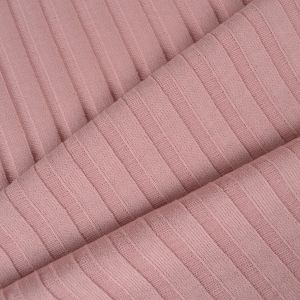 Bordás kötött anyag (pulóver anyag) 100% pamut  - fáradt rózsaszín színű 