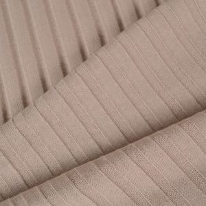 Bordás kötött anyag (pulóver anyag) 100% pamut  - bézs színű 