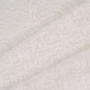 Glitteres anyag estélyi ruhához fehér faágak mintával