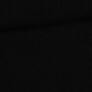 Konfekciós bordás jersey Milano anyag fekete színű