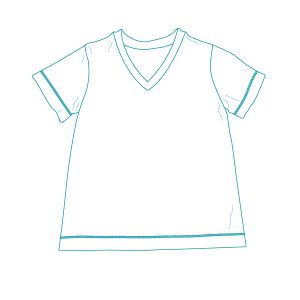 PDF szabásminta - V-nyakú férfi póló 